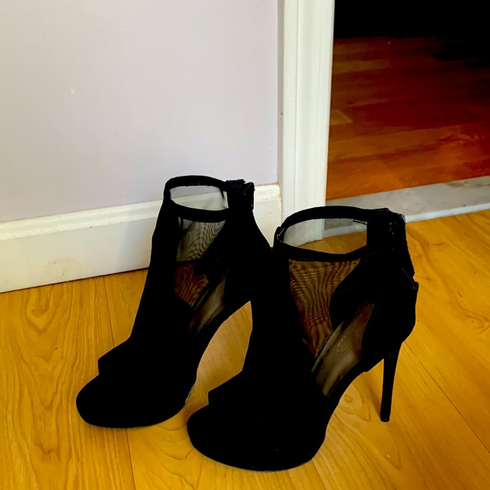 Brand New Suede and Mesh open toe booties - Picture 1 of 2